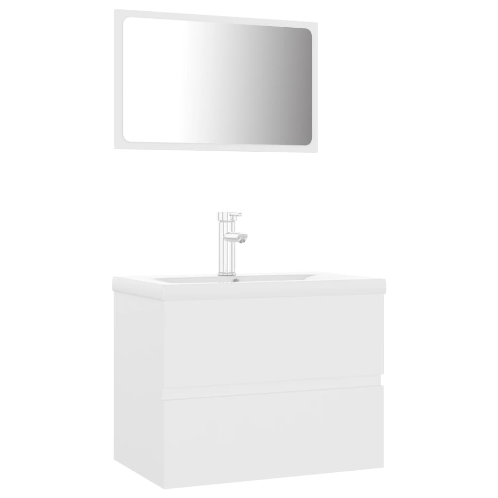 vidaXL Bathroom Furniture Set White Engineered Wood