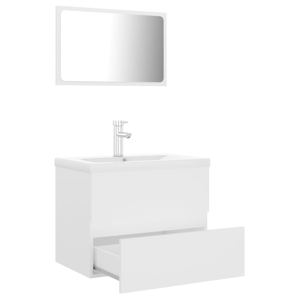 vidaXL Bathroom Furniture Set White Engineered Wood