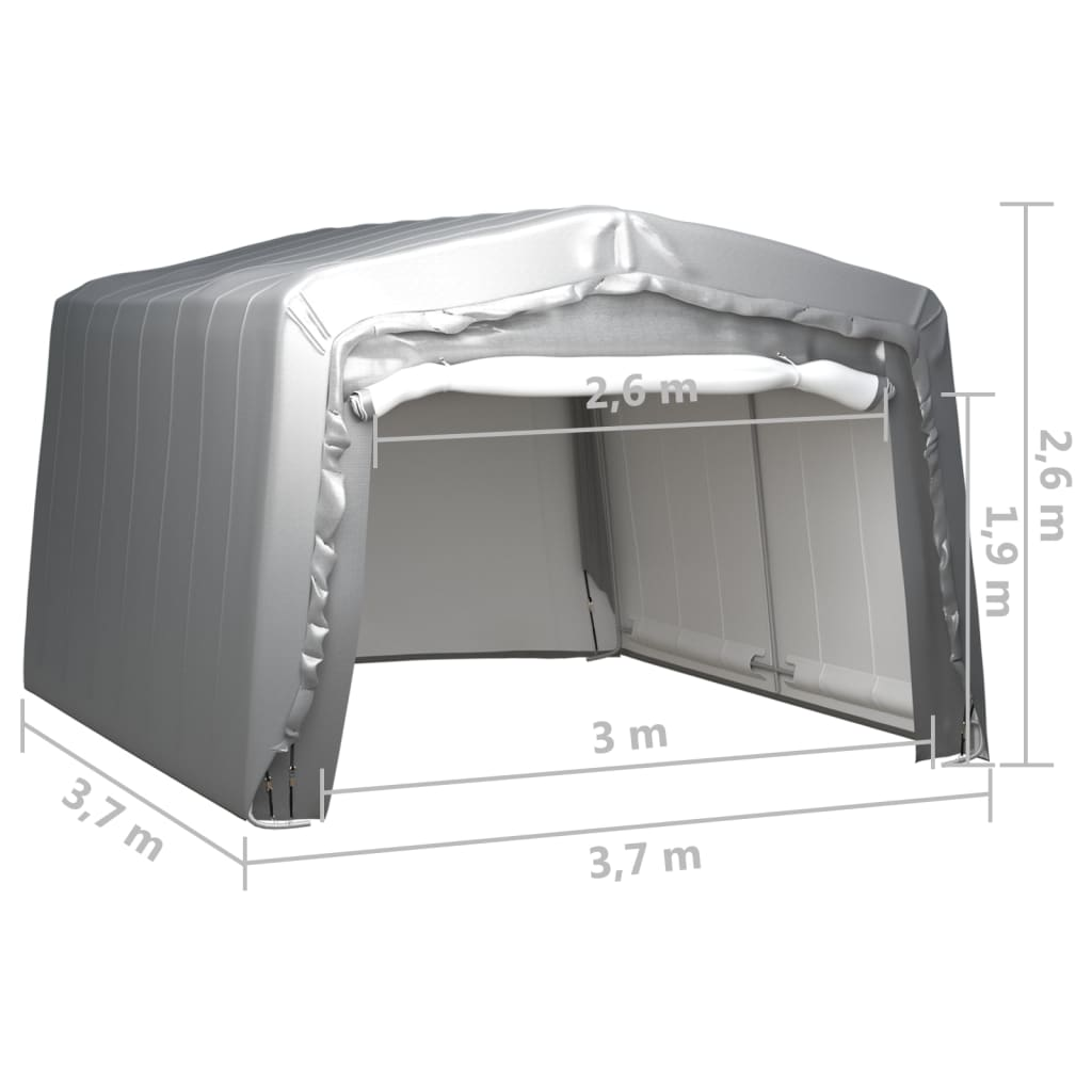 vidaXL Storage Tent 370x370 cm Steel Grey