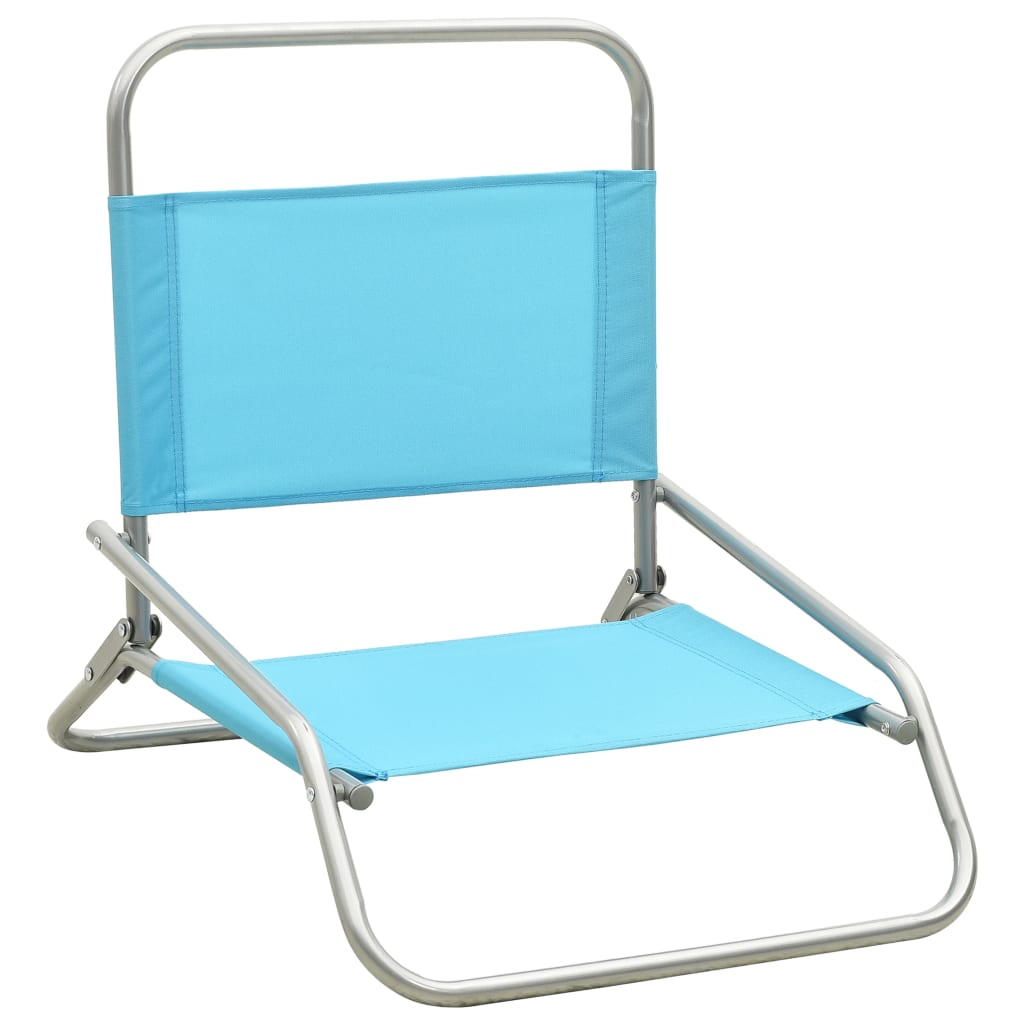 vidaXL Folding Beach Chairs 2 pcs Turquoise Fabric