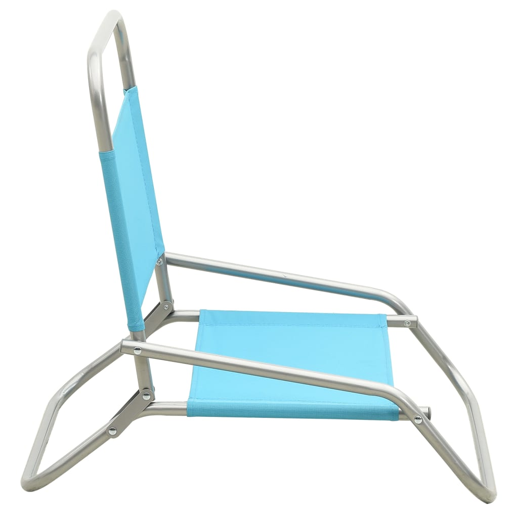 vidaXL Folding Beach Chairs 2 pcs Turquoise Fabric