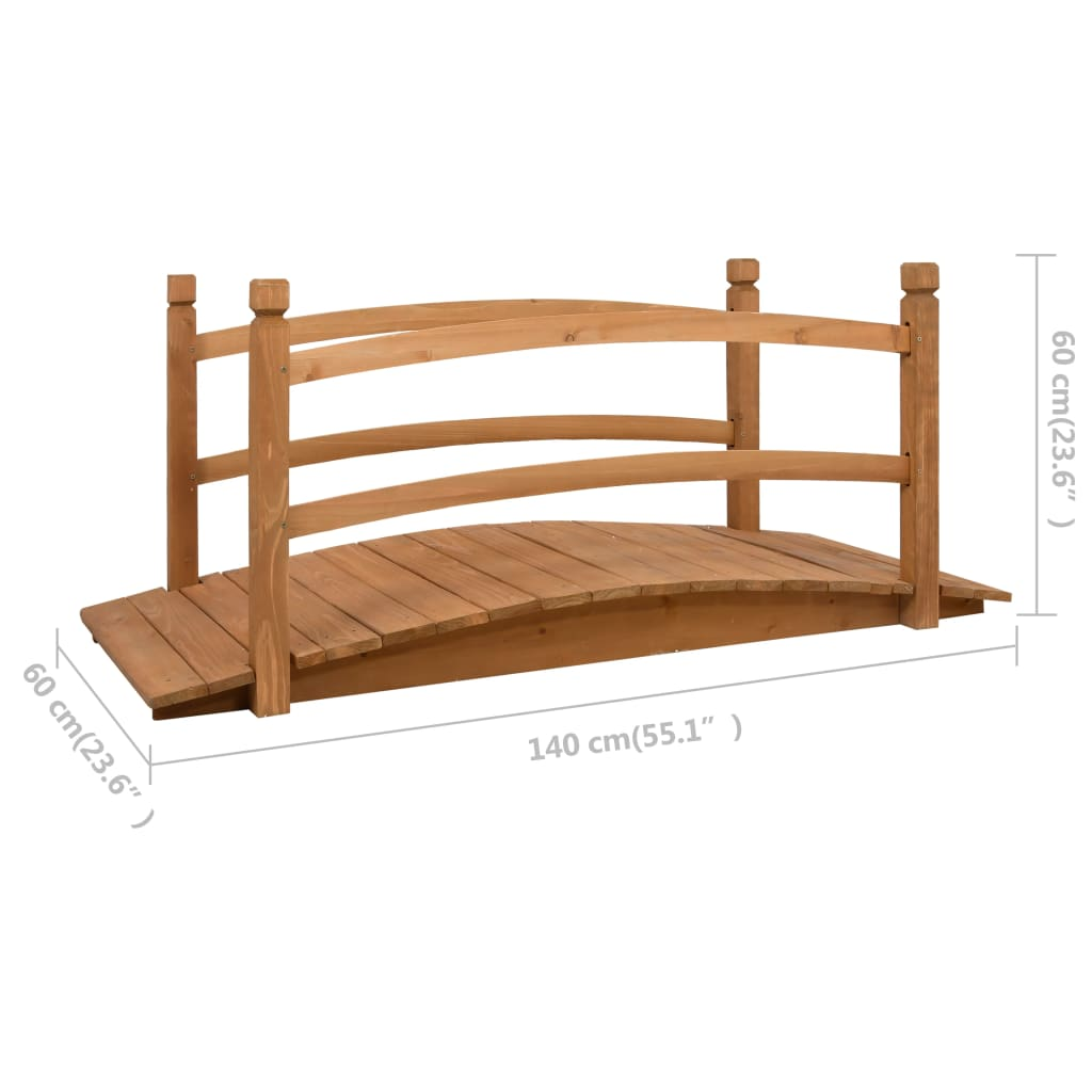 vidaXL Garden Bridge 140x60x60 cm Solid Firwood