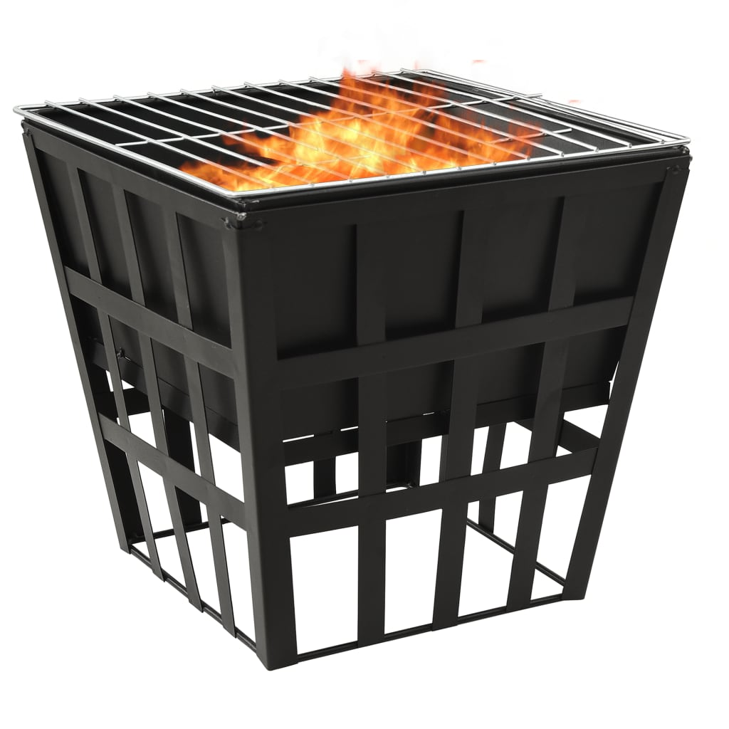 vidaXL 2-in-1 Fire Pit and BBQ 34x34x48 cm Steel