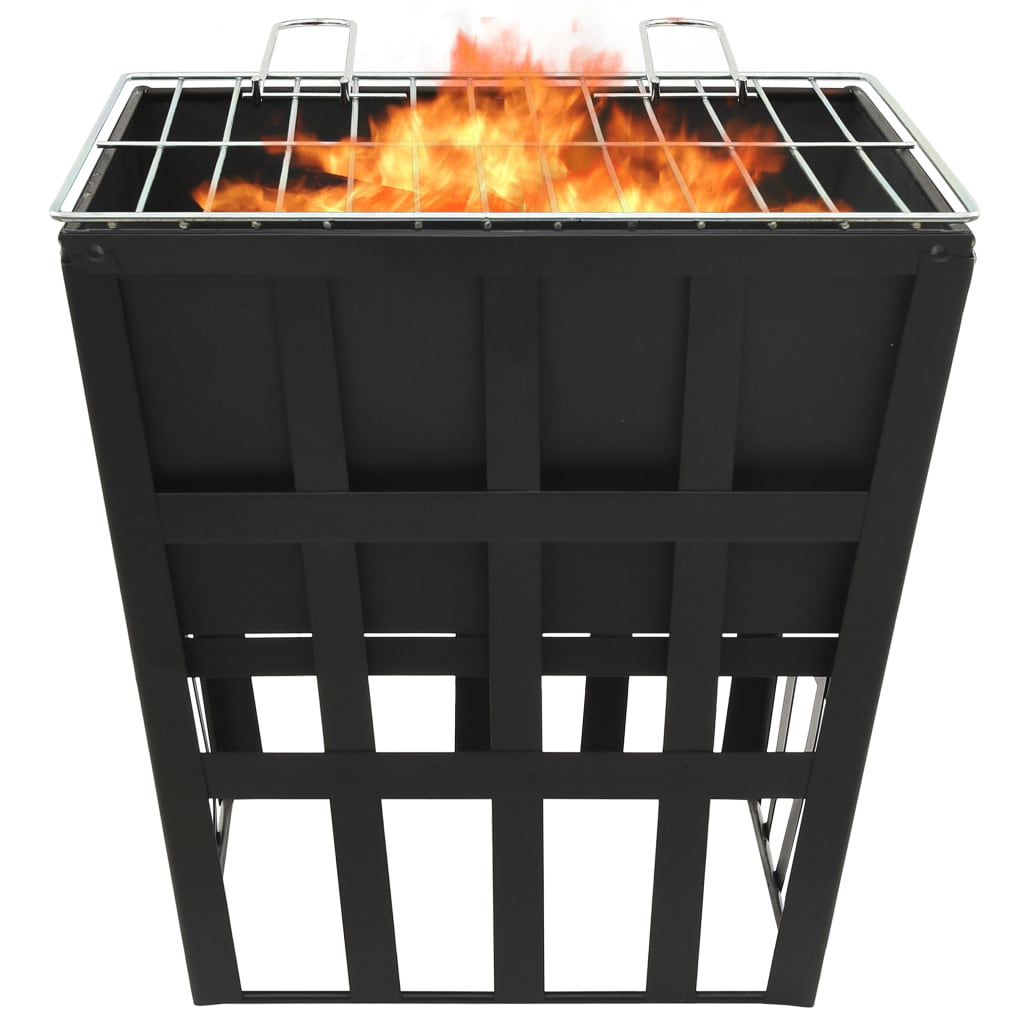 vidaXL 2-in-1 Fire Pit and BBQ 34x34x48 cm Steel