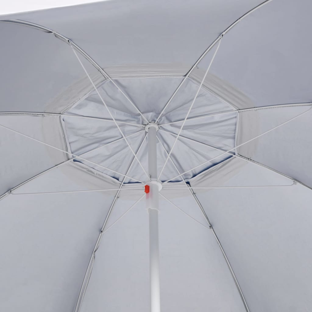 vidaXL Beach Umbrella with Side Walls Blue 215 cm