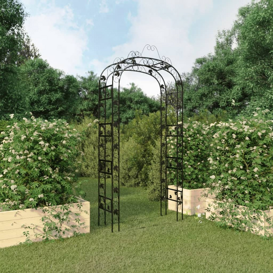 vidaXL Garden Arch Black 116x45x240 cm Steel