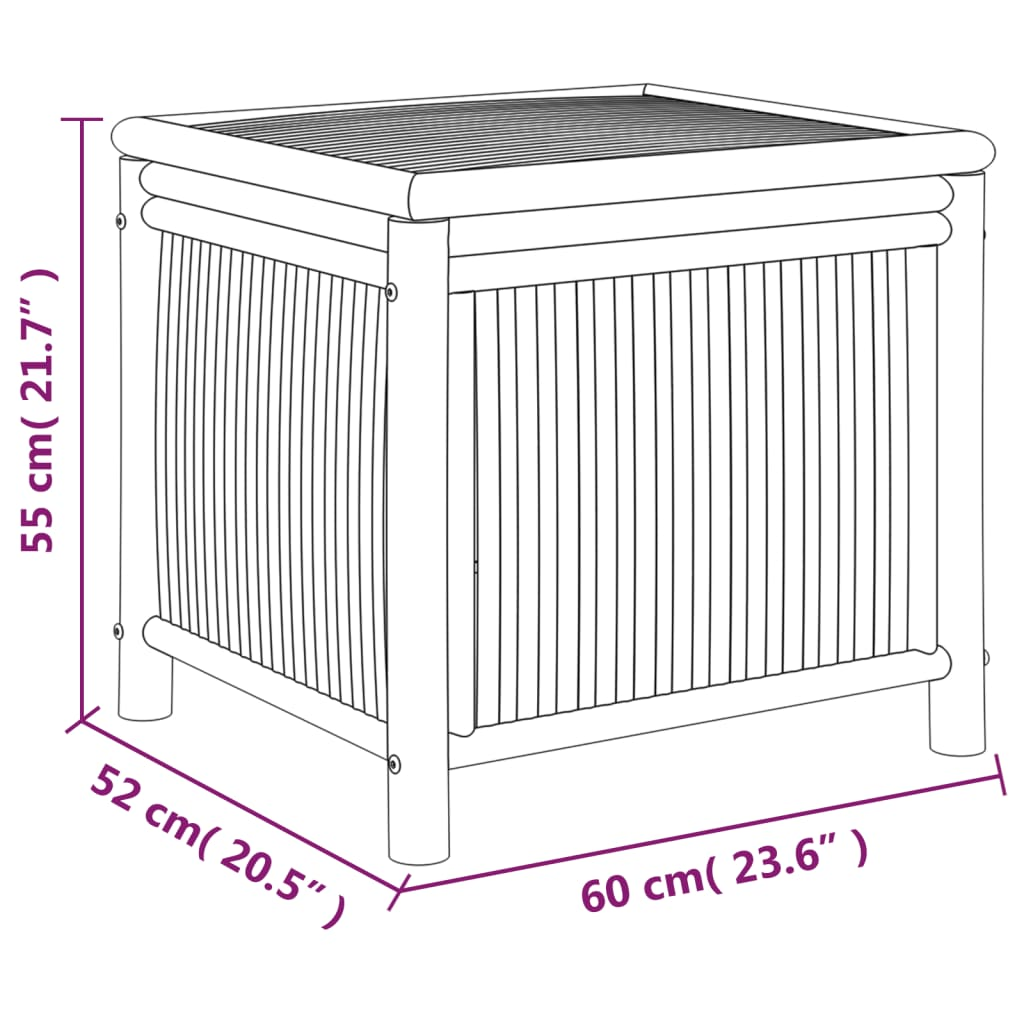 vidaXL Garden Storage Box 60x52x55cm Bamboo