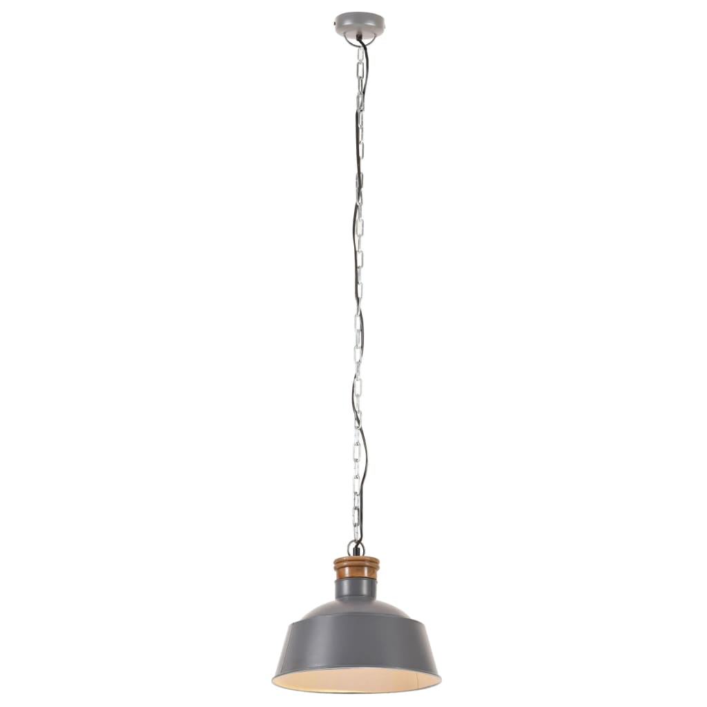 vidaXL Industrial Hanging Lamp 32 cm Grey E27