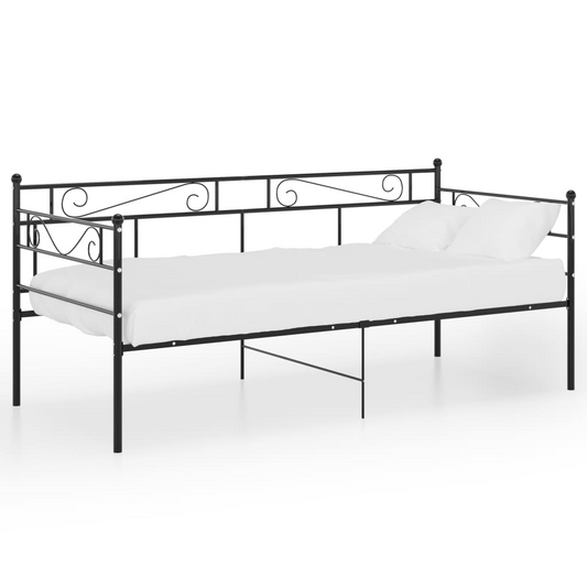 vidaXL Sofa Bed Frame Black Metal 90x200 cm