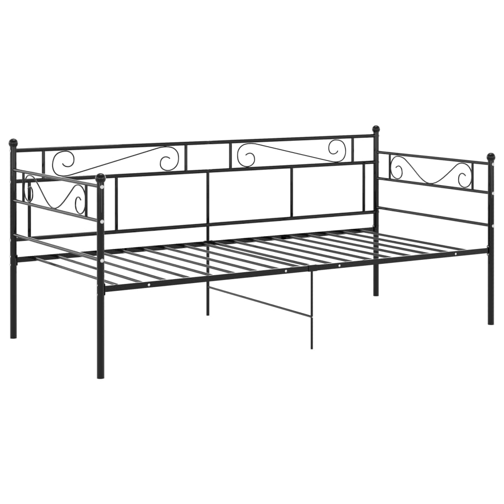 vidaXL Sofa Bed Frame Black Metal 90x200 cm