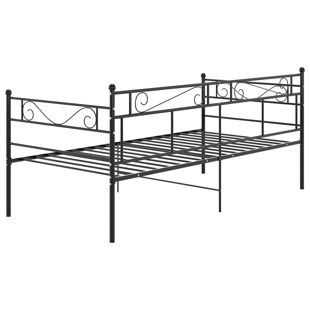 vidaXL Sofa Bed Frame Black Metal 90x200 cm