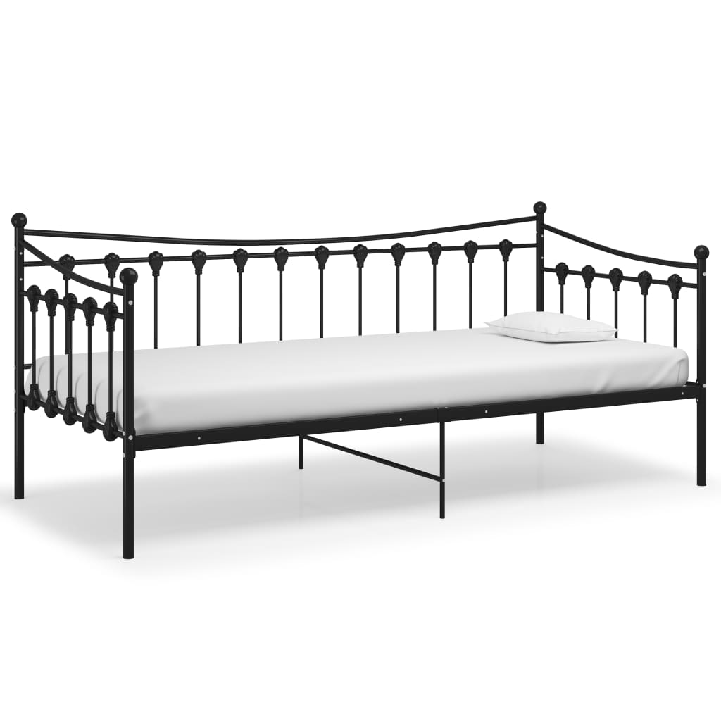 vidaXL Sofa Bed Frame Black Metal 90x200 cm