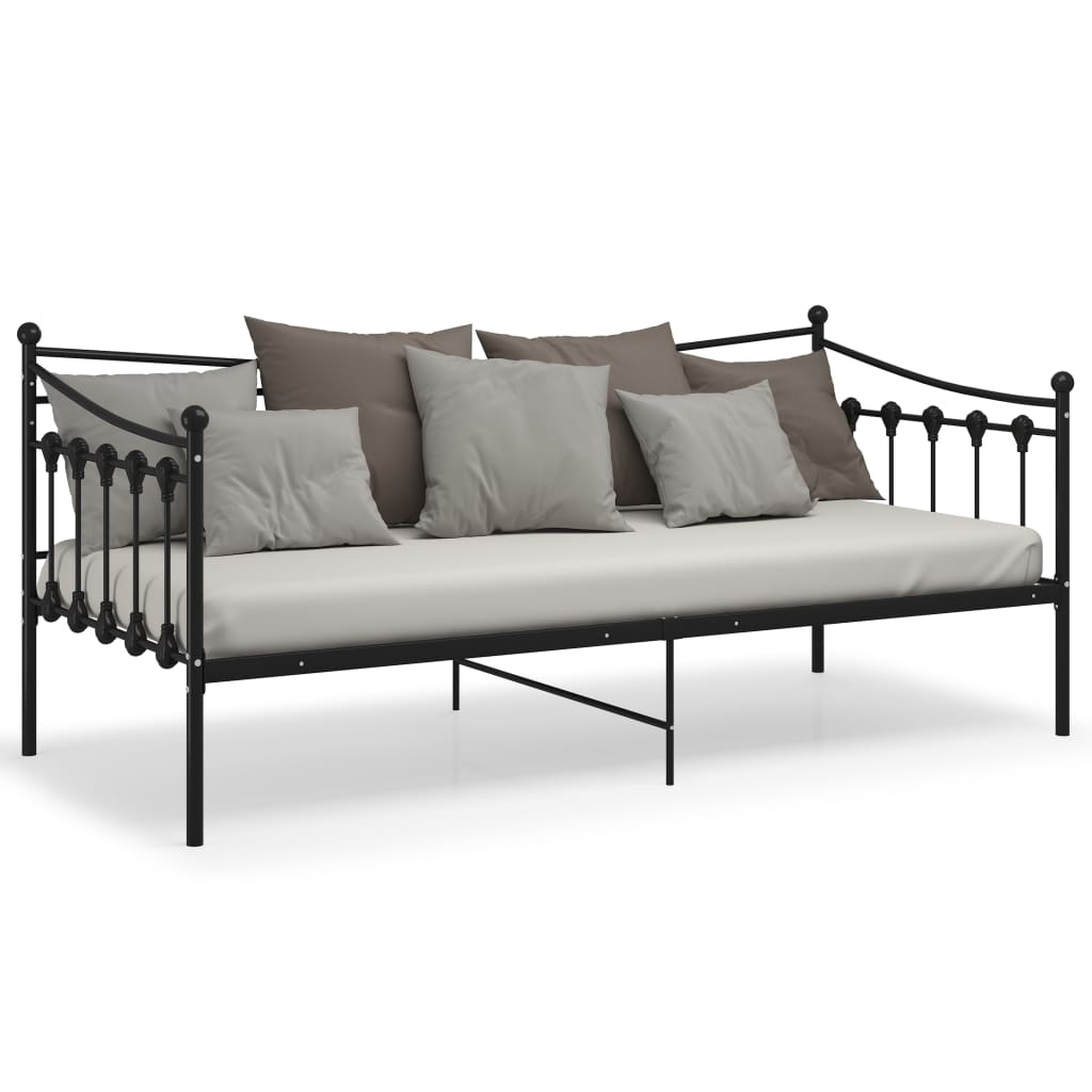 vidaXL Sofa Bed Frame Black Metal 90x200 cm