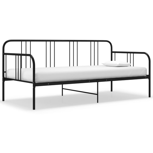 vidaXL Sofa Bed Frame Black Metal 90x200 cm