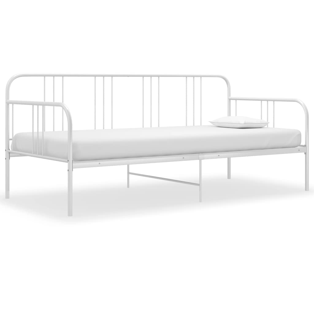 vidaXL Sofa Bed Frame White Metal 90x200 cm