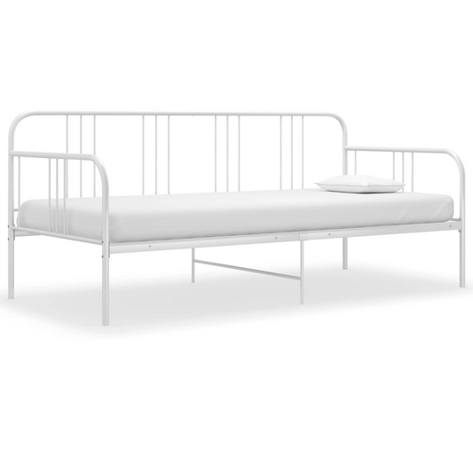 vidaXL Sofa Bed Frame White Metal 90x200 cm