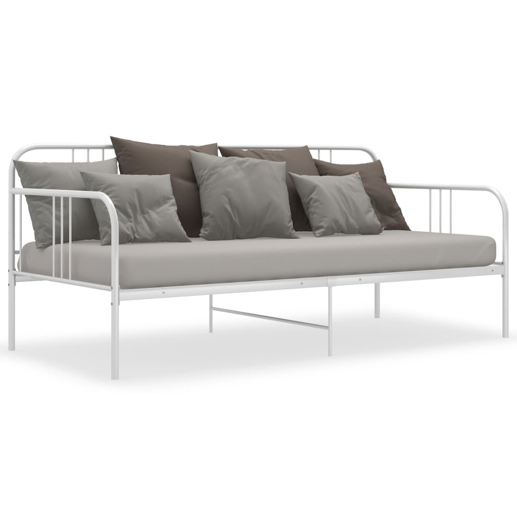 vidaXL Sofa Bed Frame White Metal 90x200 cm