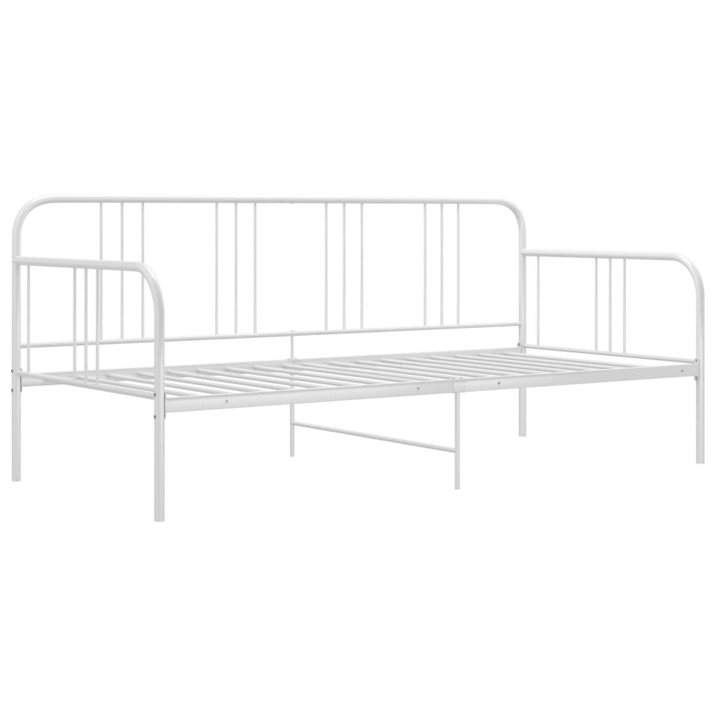 vidaXL Sofa Bed Frame White Metal 90x200 cm