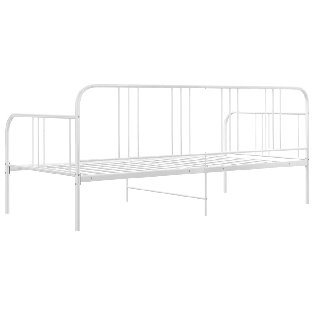 vidaXL Sofa Bed Frame White Metal 90x200 cm