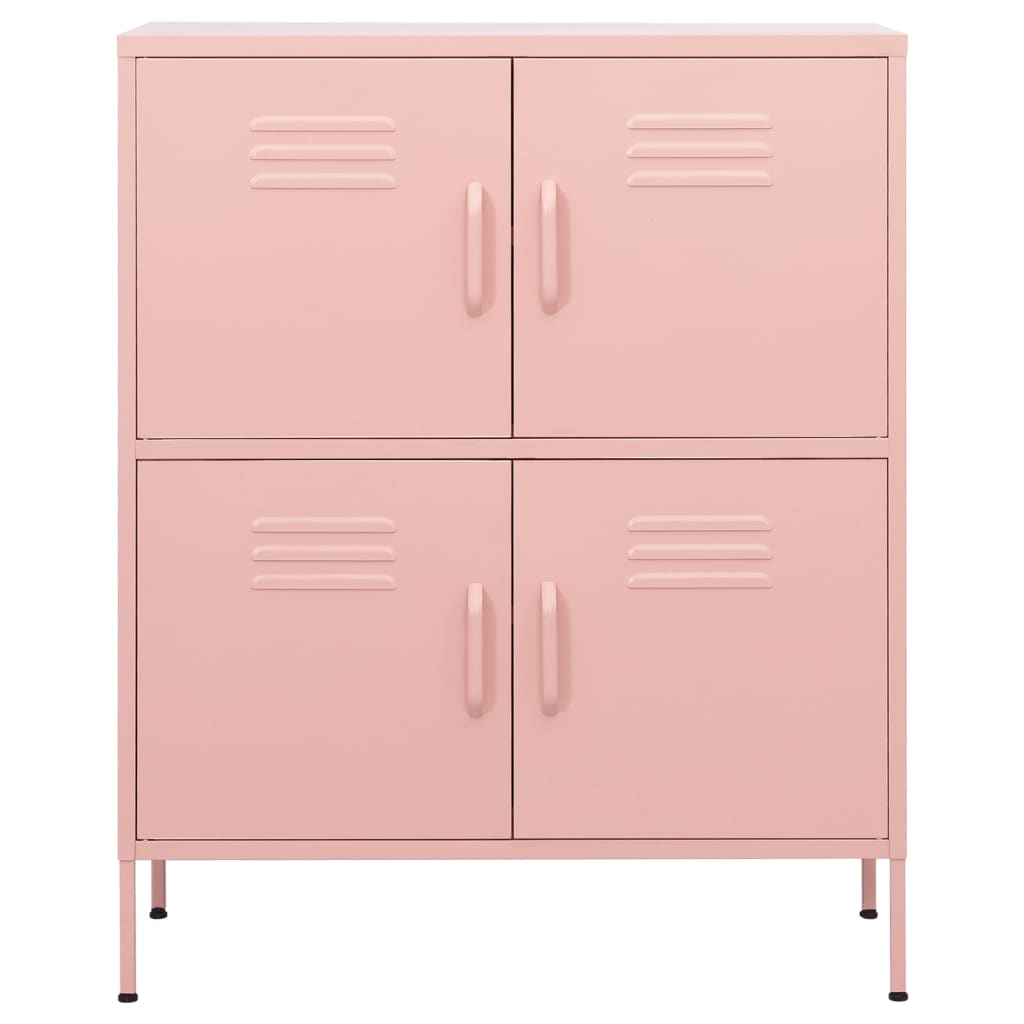 vidaXL Storage Cabinet Pink 80x35x101.5 cm Steel