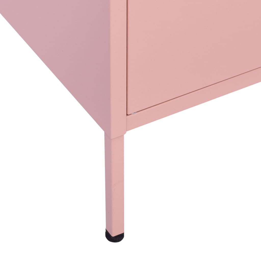 vidaXL Storage Cabinet Pink 80x35x101.5 cm Steel