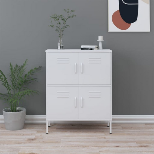 vidaXL Storage Cabinet White 80x35x101.5 cm Steel