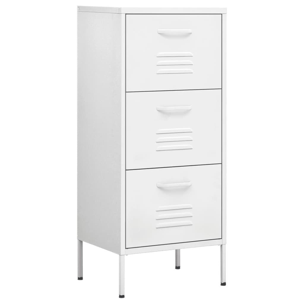 vidaXL Storage Cabinet White 42.5x35x101.5 cm Steel