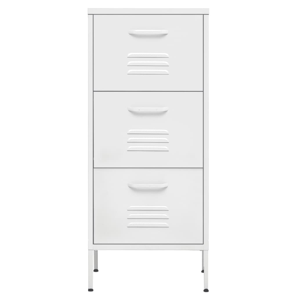 vidaXL Storage Cabinet White 42.5x35x101.5 cm Steel