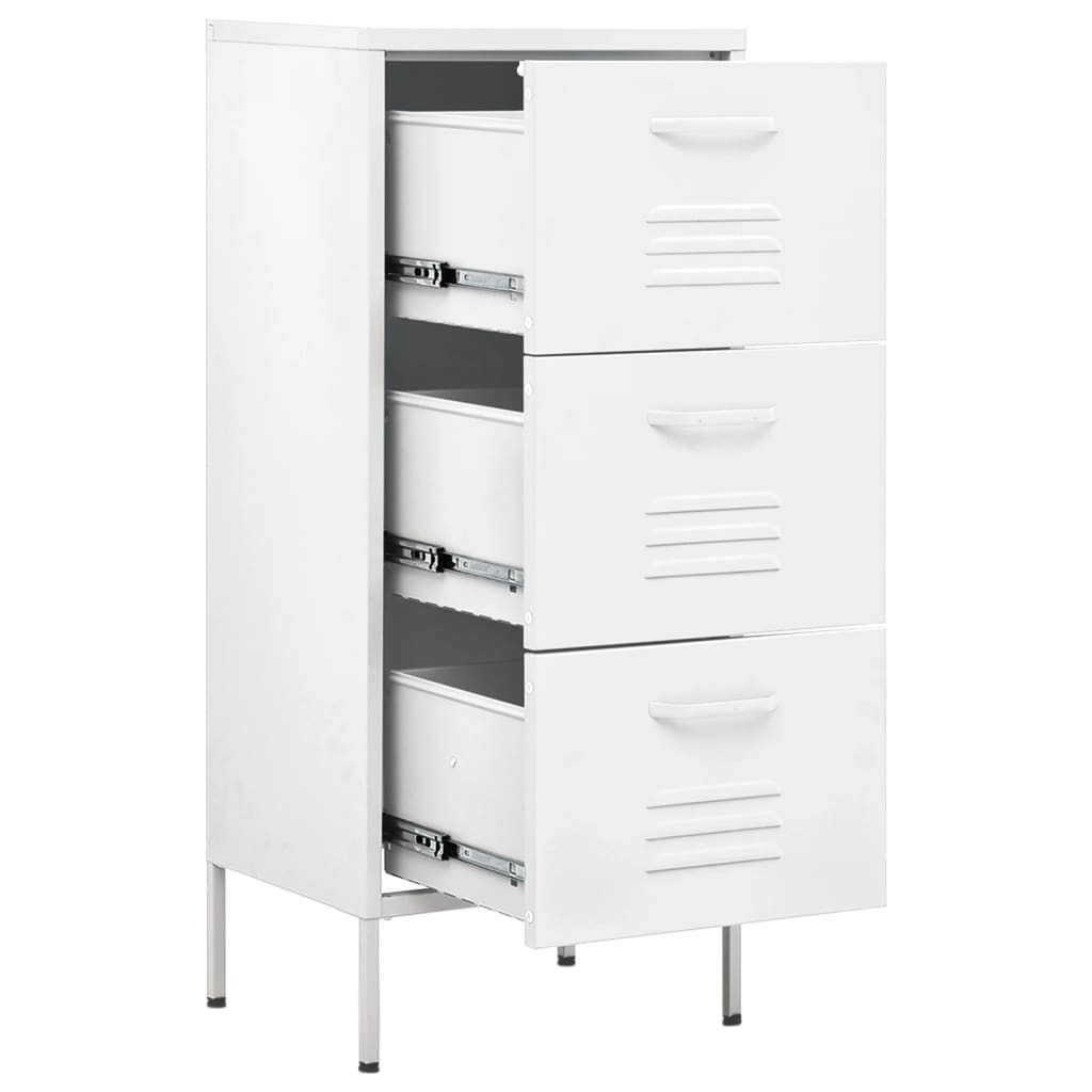 vidaXL Storage Cabinet White 42.5x35x101.5 cm Steel