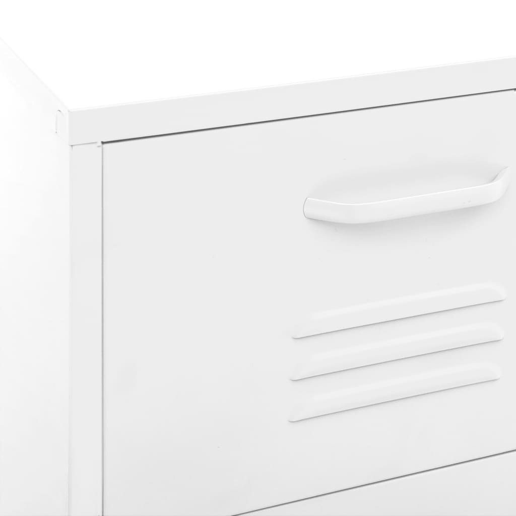 vidaXL Storage Cabinet White 42.5x35x101.5 cm Steel