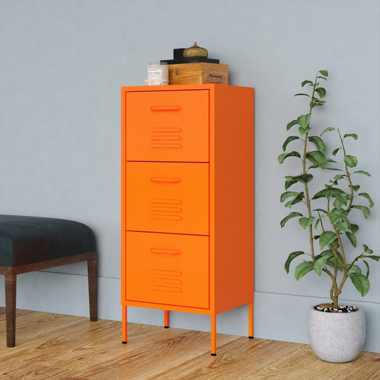 vidaXL Storage Cabinet Orange 42.5x35x101.5 cm Steel