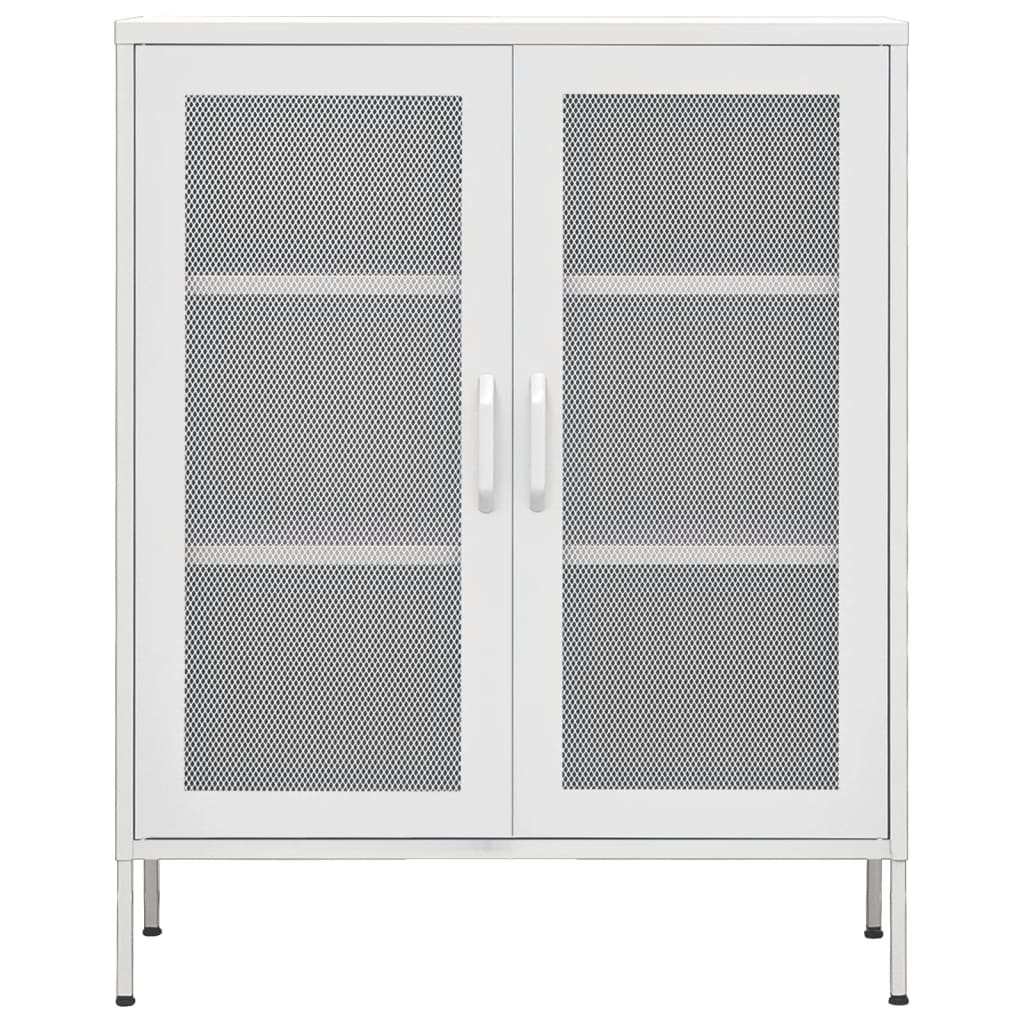 vidaXL Storage Cabinet White 80x35x101.5 cm Steel