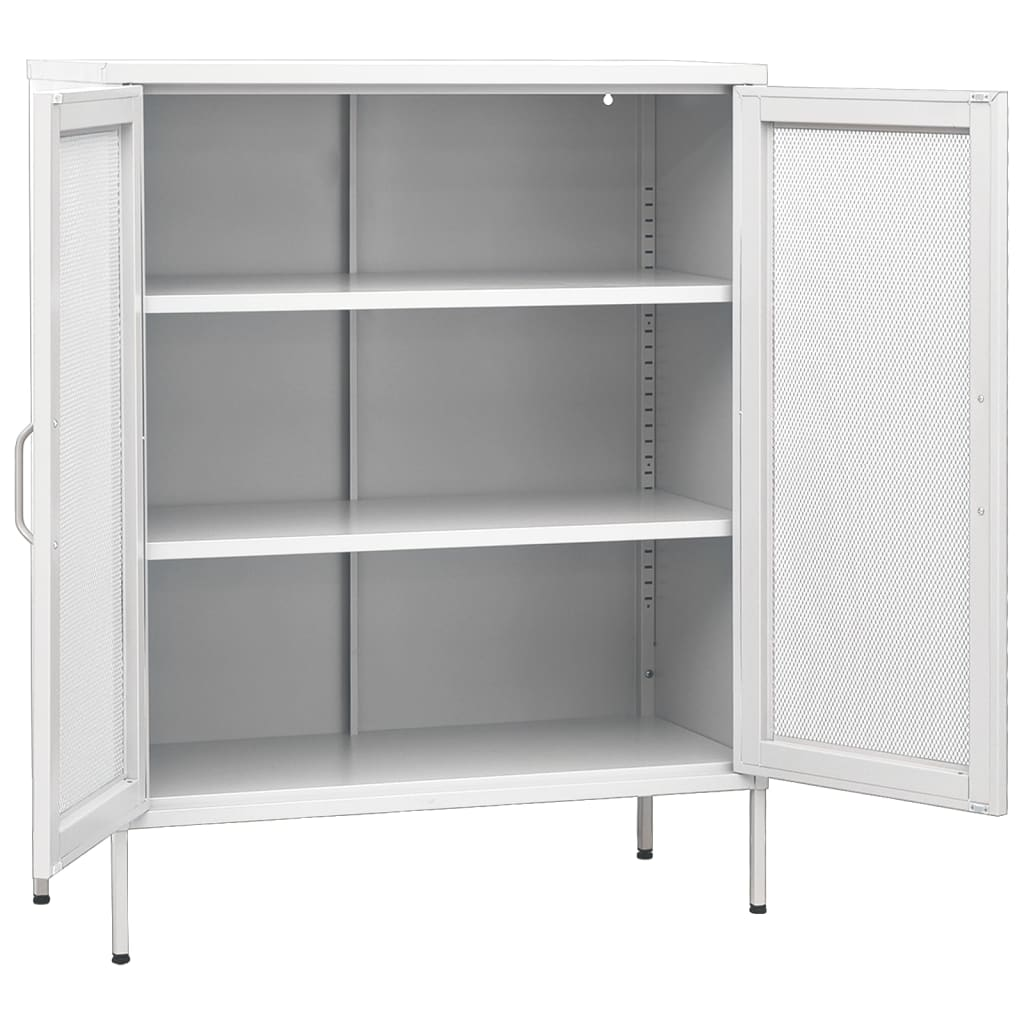 vidaXL Storage Cabinet White 80x35x101.5 cm Steel