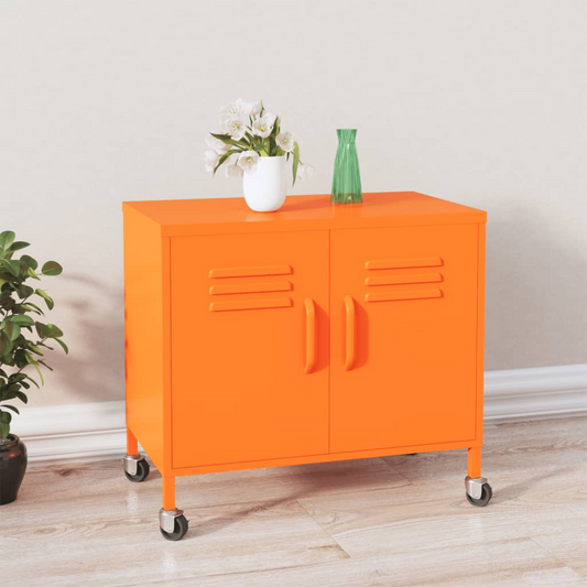 vidaXL Storage Cabinet Orange 60x35x56 cm Steel