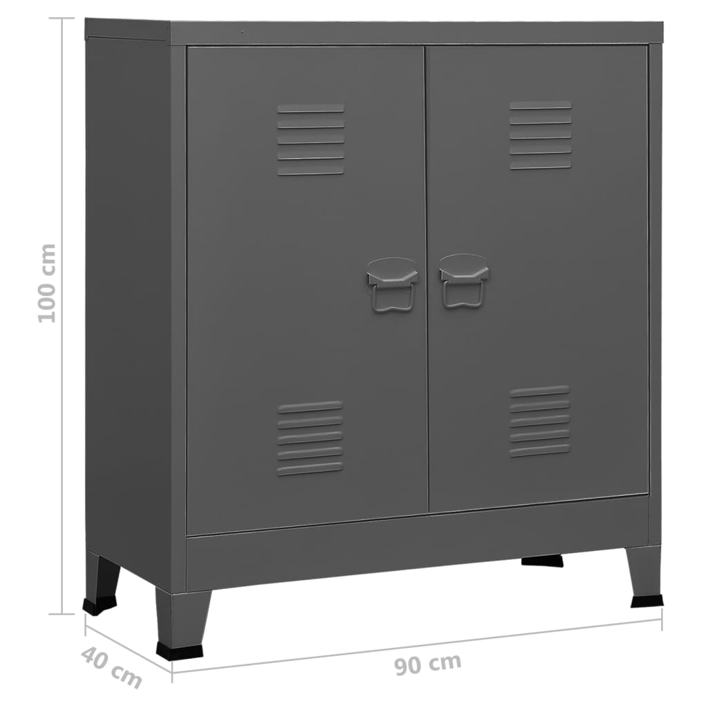 vidaXL Industrial Storage Chest Anthracite Steel