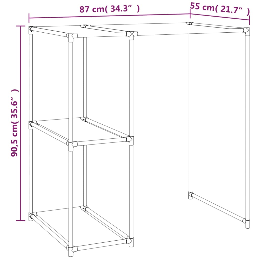 vidaXL Storage Rack over Washing Machine Black 87x55x90.5 cm Iron