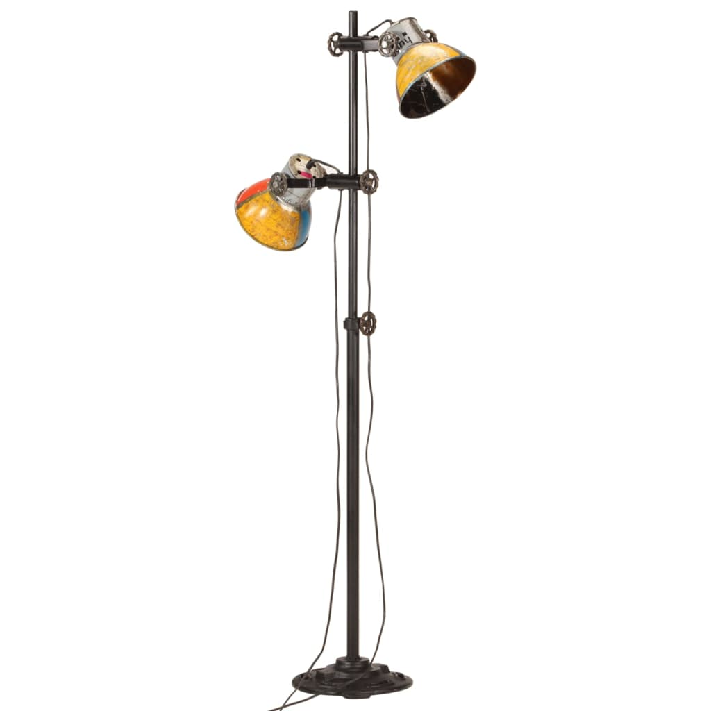 vidaXL Floor Lamp with 2 Lampshade Multicolour E27