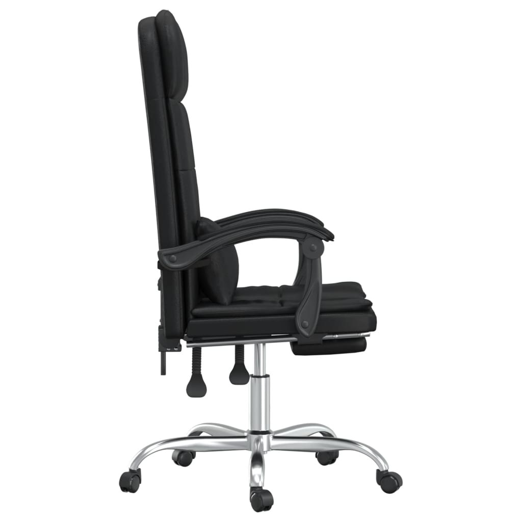 vidaXL Massage Reclining Office Chair Black Faux Leather