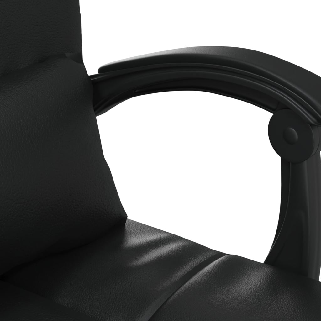 vidaXL Massage Reclining Office Chair Black Faux Leather