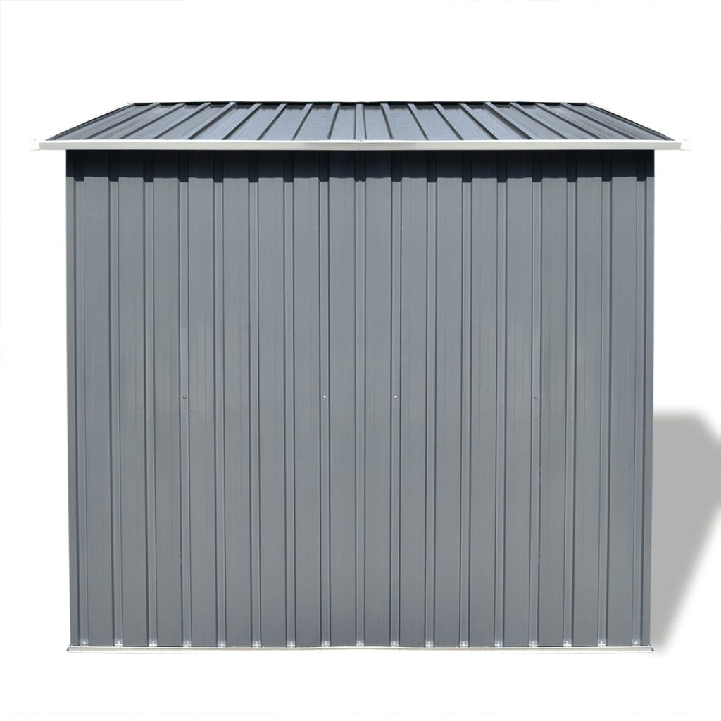 vidaXL Garden Shed Grey Metal