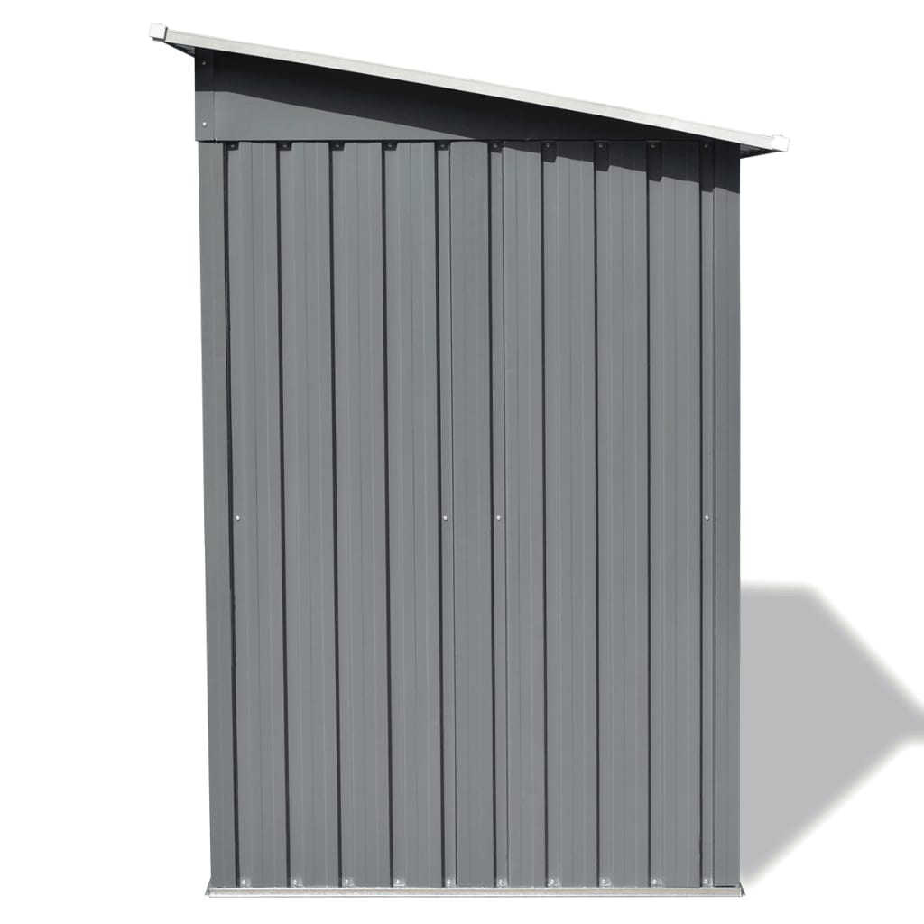 vidaXL Garden Shed Grey Metal