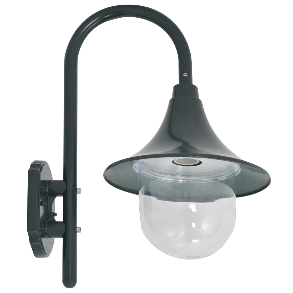 vidaXL Garden Wall Lamp E27 42 cm Aluminium Dark Green