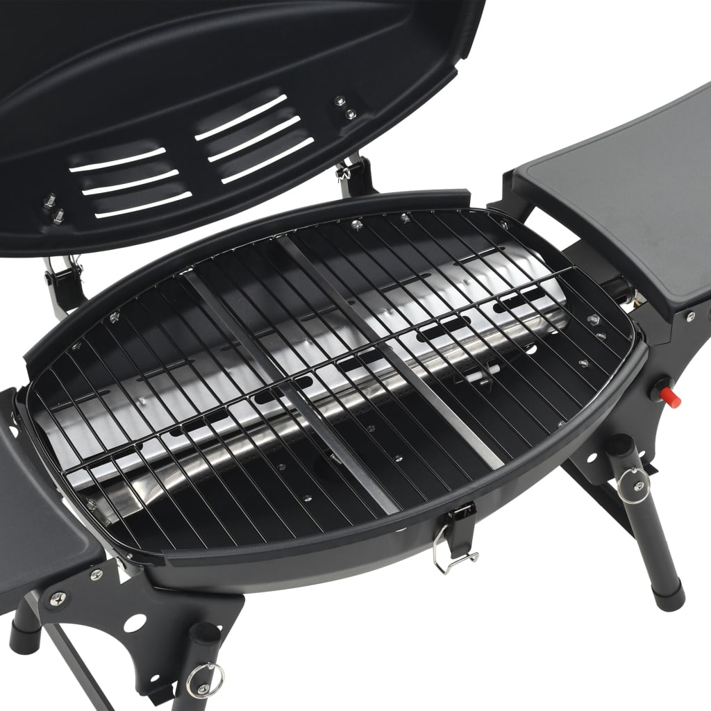 vidaXL Portable Gas BBQ Grill with Cooking Zone Black