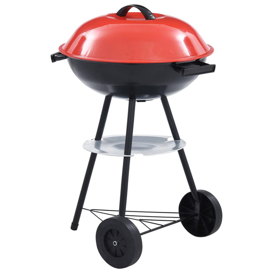 vidaXL Portable XXL Charcoal Kettle BBQ Grill with Wheels 44 cm