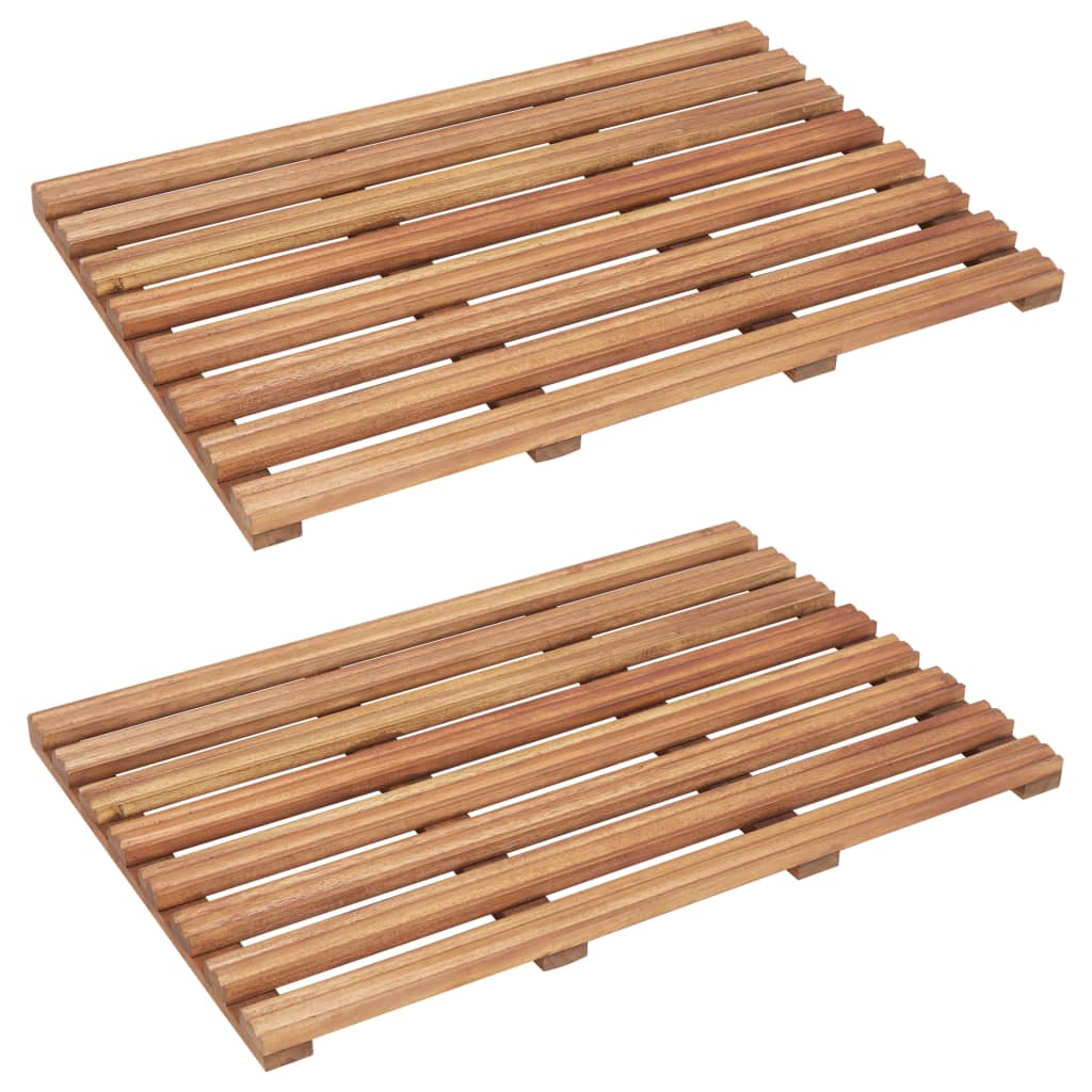 vidaXL Bath Mats 2 pcs Solid Acacia Wood 56x37 cm