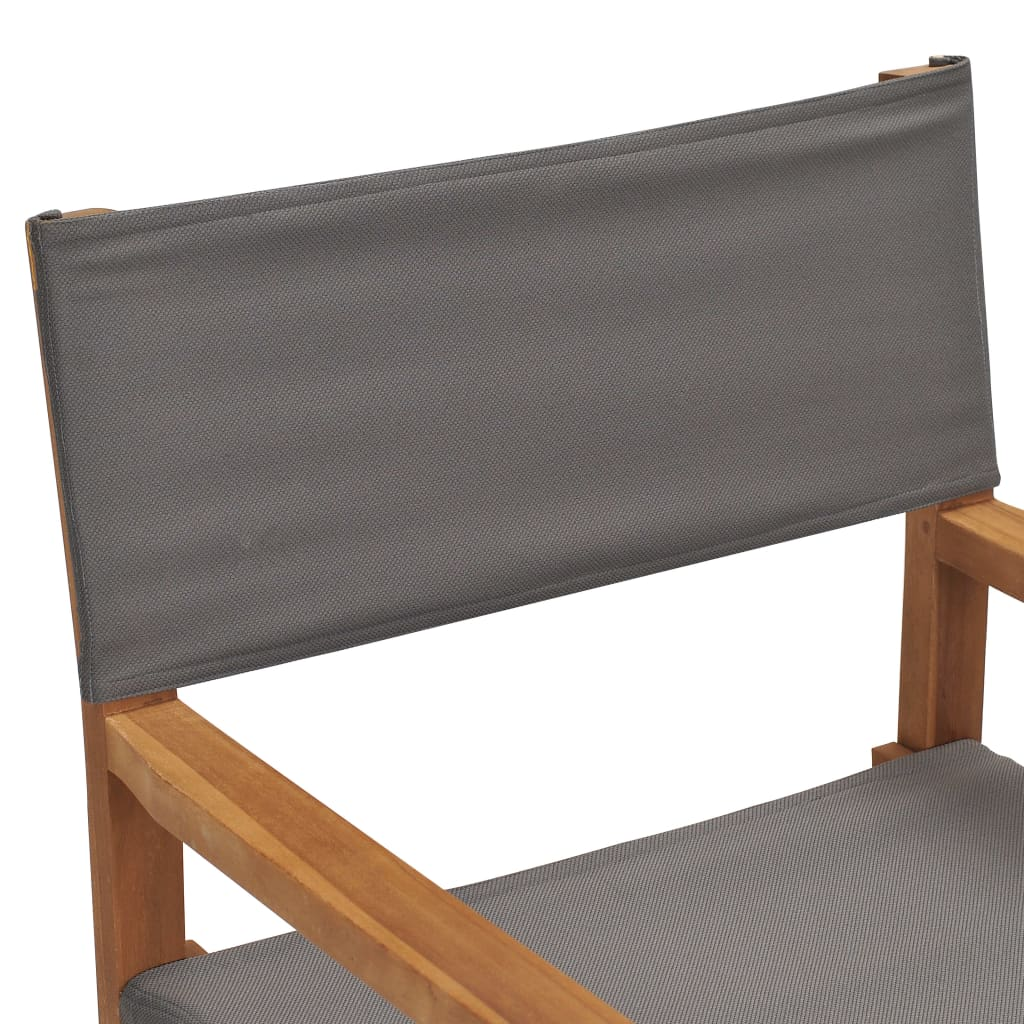 vidaXL Director's Chair Solid Teak Wood Grey