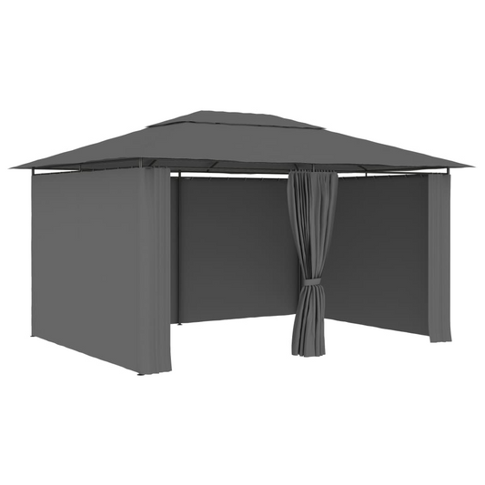 vidaXL Garden Marquee with Curtains 4x3 m Anthracite