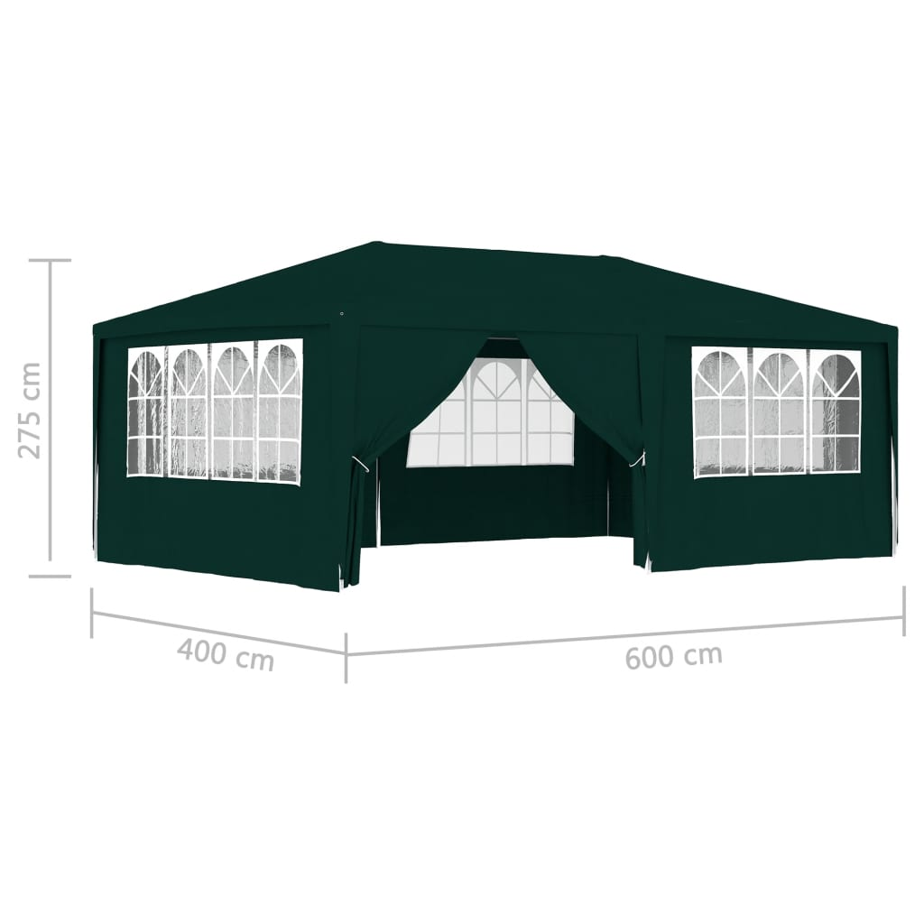 vidaXL Professional Party Tent with Side Walls 4x6 m Green 90 g/m?