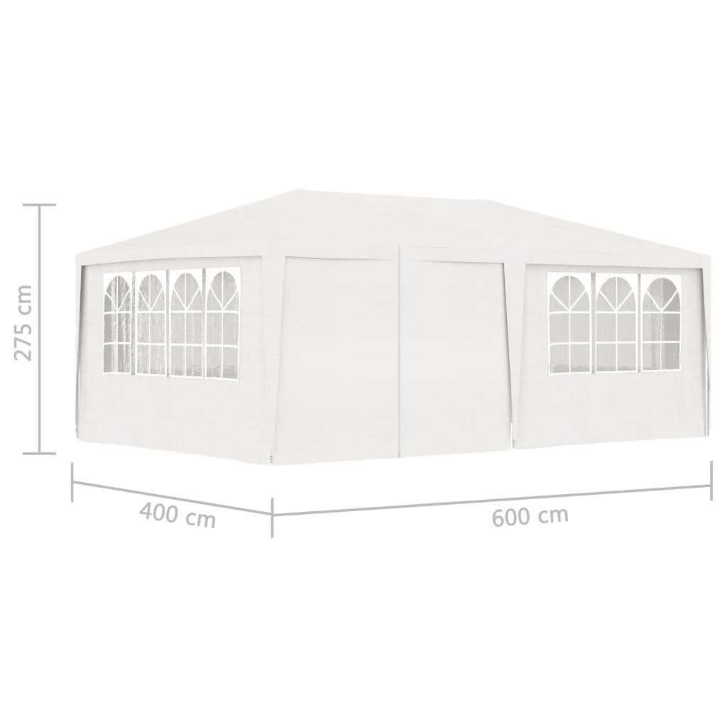 vidaXL Professional Party Tent with Side Walls 4x6 m White 90 g/m?