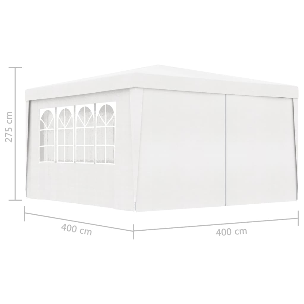 vidaXL Professional Party Tent with Side Walls 4x4 m White 90 g/m?